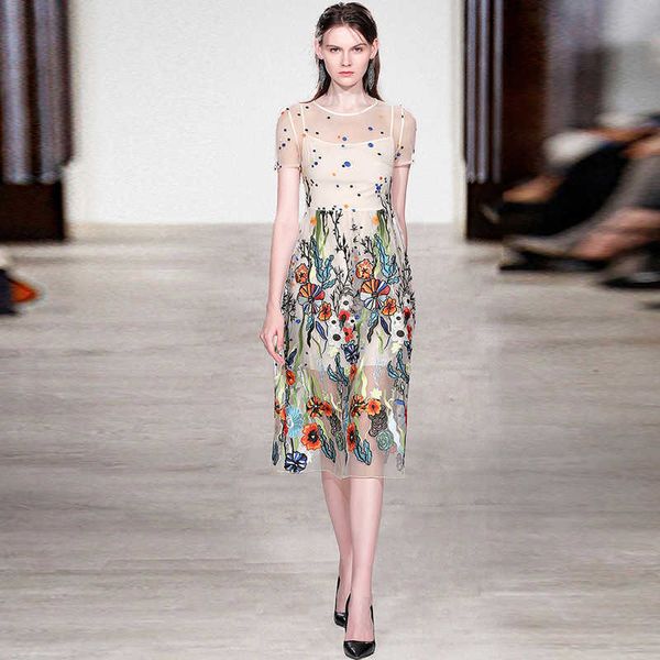 summer runway colorful floral embroidery mesh dress women elegant o-neck short sleeve midi party dresses 210529, Black;gray
summer runway colorful floral embroidery mesh dress women elegant o-neck short sleeve midi party dresses 210529, Black;gray