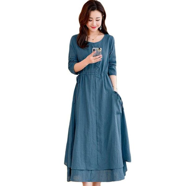 casual dresses 2021 springautumn dress long sleeve women retro fashion elegant pocket plus size 5xl vestidos, Black;gray
casual dresses 2021 springautumn dress long sleeve women retro fashion elegant pocket plus size 5xl vestidos, Black;gray
