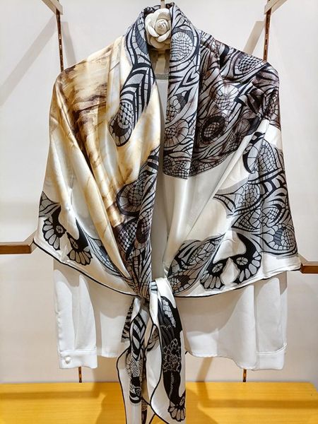 scarves high-end elegant women's exquisite black peacock printed quality plain crepe satin silk large square scarf shawl, Blue;gray
scarves high-end elegant women's exquisite black peacock printed quality plain crepe satin silk large square scarf shawl, Blue;gray