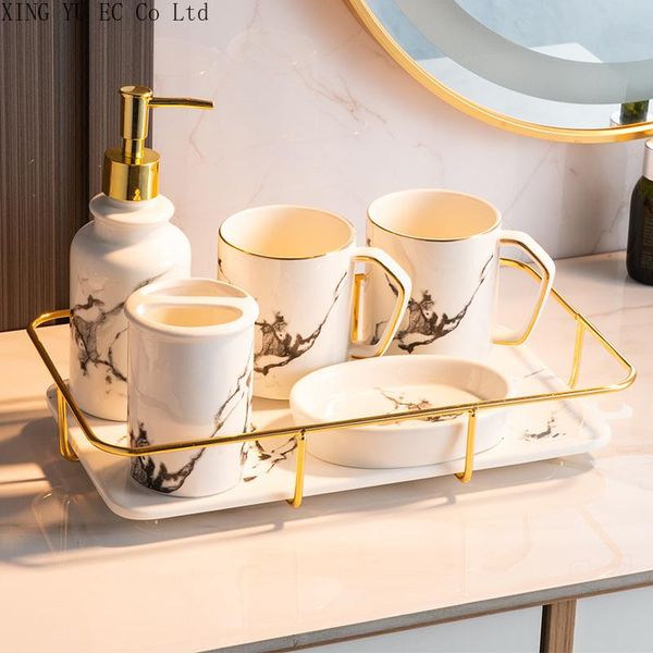 bath accessory set light luxury bathroom supplies ceramic mouth cup toothbrusted marble storage tray housing decoration
bath accessory set light luxury bathroom supplies ceramic mouth cup toothbrusted marble storage tray housing decoration