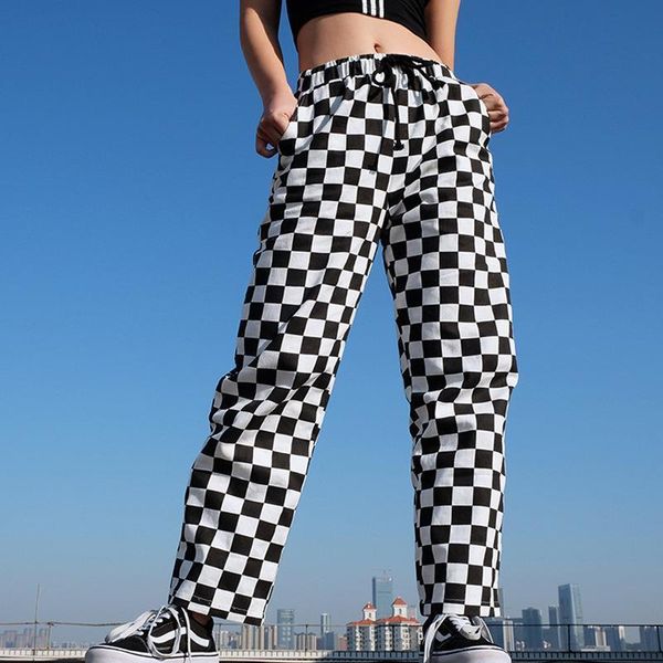 plaid high waist checkered straight women capris loose sweat casual fashion trousers pantalon femme streetwear sweatpants, Black;white
plaid high waist checkered straight women capris loose sweat casual fashion trousers pantalon femme streetwear sweatpants, Black;white