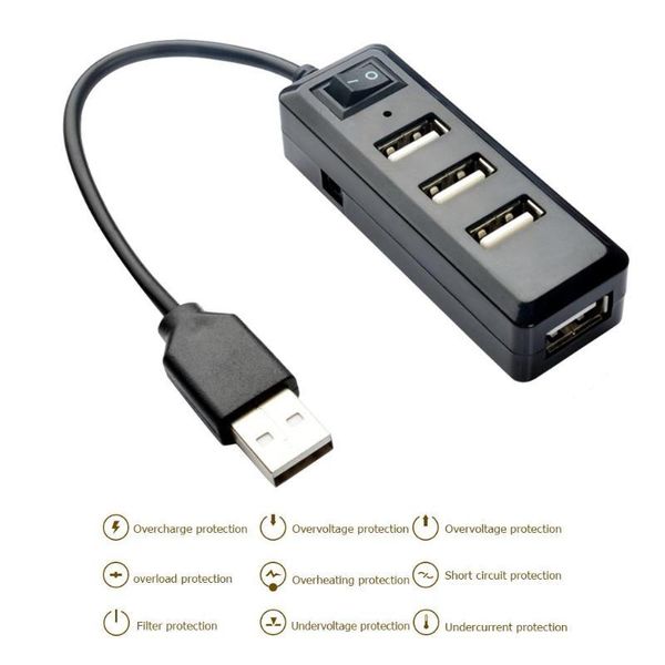 hubs portable 480mbps usb hub splitter 4 ports 2.0 deskcharging extension socket adapter with switcher for pc computer
hubs portable 480mbps usb hub splitter 4 ports 2.0 deskcharging extension socket adapter with switcher for pc computer