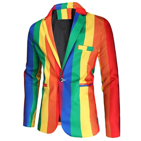 men's suits & blazers 2022 autumn colorful striped printed suit youth casual european size blazer, White;black
men's suits & blazers 2022 autumn colorful striped printed suit youth casual european size blazer, White;black