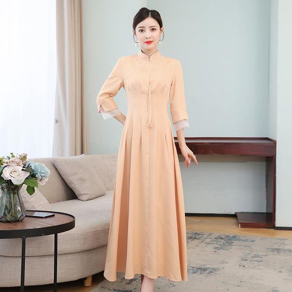 casual dresses coigarsam 4xl plus size chinese style women dress national wind cheongsam vintage orange apricot 8218, Black;gray
casual dresses coigarsam 4xl plus size chinese style women dress national wind cheongsam vintage orange apricot 8218, Black;gray