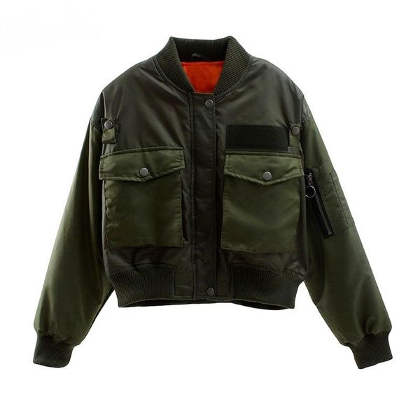 women's jackets autumn 2021 bomber jacket women army green warm zipper pockets winter coat female parkas femme chaqueta mujer, Black;brown
women's jackets autumn 2021 bomber jacket women army green warm zipper pockets winter coat female parkas femme chaqueta mujer, Black;brown