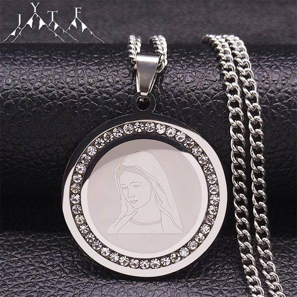 pendant necklaces crystal stainless steel the virgin mary women silver color round long statement necklace religion jewelry n4519s05
pendant necklaces crystal stainless steel the virgin mary women silver color round long statement necklace religion jewelry n4519s05