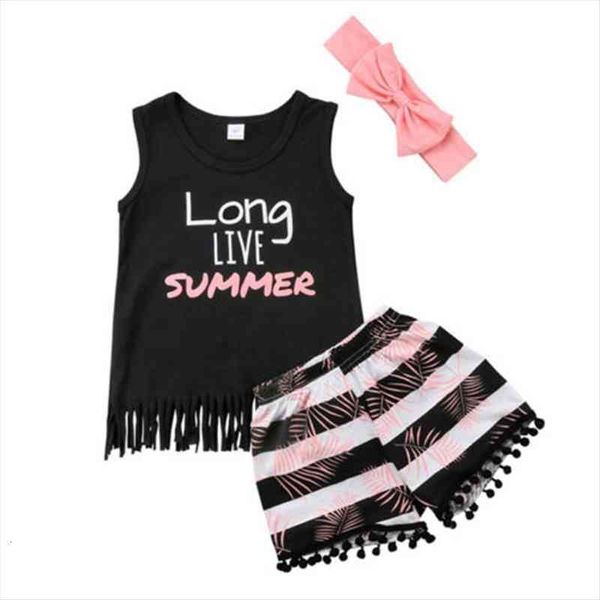 cute summer kid girls clothes sets fashion 2pcs kids tassel sleeveless letter tank and shorts headband outfits, White 
cute summer kid girls clothes sets fashion 2pcs kids tassel sleeveless letter tank and shorts headband outfits, White