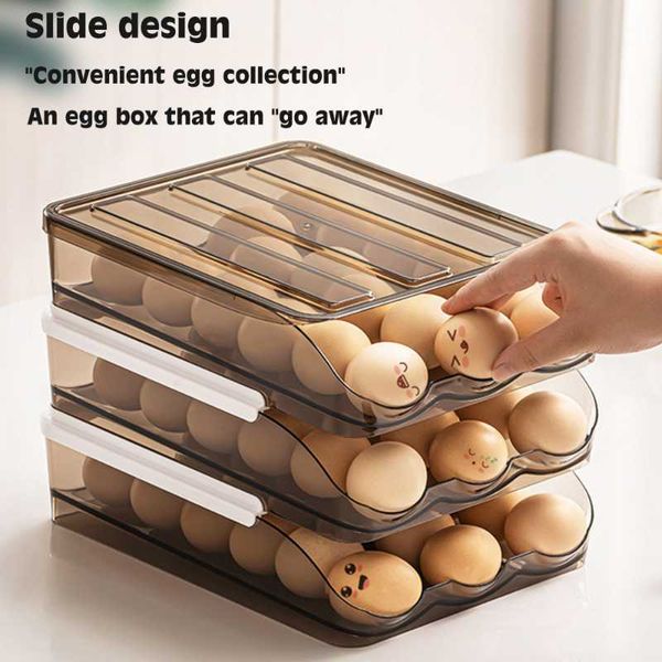 storage bottles & jars 18/36pcs eggs box plastic container for kitchen organizer transparent automatic rolling refrigerator egg case
storage bottles & jars 18/36pcs eggs box plastic container for kitchen organizer transparent automatic rolling refrigerator egg case