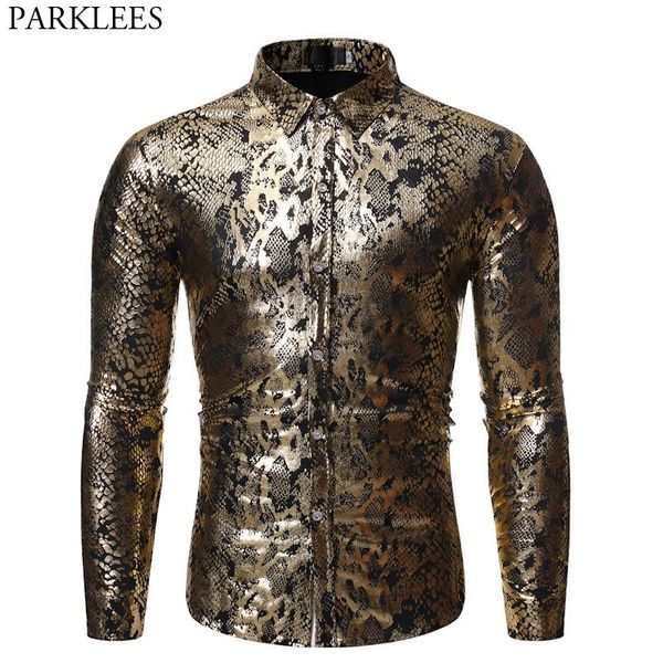 men's casual shirts gold snake pattern bronzing shirt men 2021 stylish long sleeve slim fit mens dress shits party social clubwear, White;black
men's casual shirts gold snake pattern bronzing shirt men 2021 stylish long sleeve slim fit mens dress shits party social clubwear, White;black