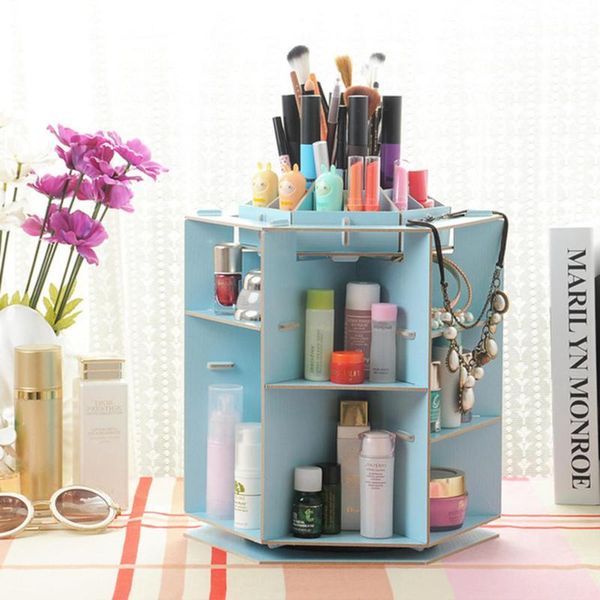 multifunctional desk360 rotating cosmetic storage box wooden makeup organizer case with mirror multi drawers large capacity boxes & bins 
multifunctional desk360 rotating cosmetic storage box wooden makeup organizer case with mirror multi drawers large capacity boxes & bins
