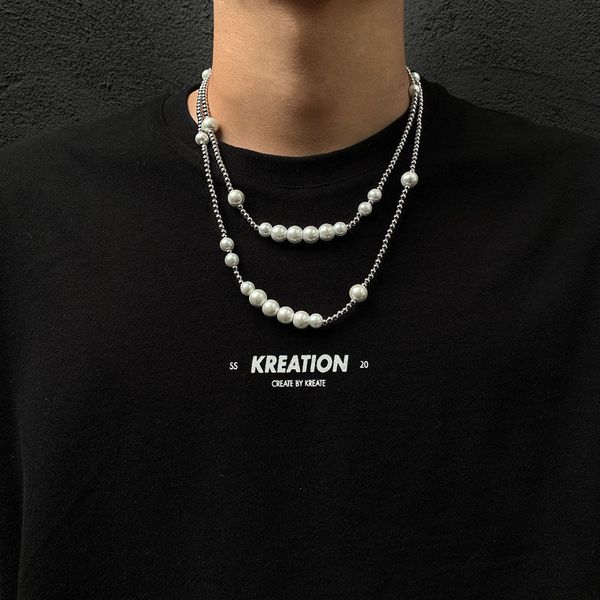 men and women jewelry gift pearl necklace tide hip hop ins street wild net red neck chain couple accessories-1, Silver
men and women jewelry gift pearl necklace tide hip hop ins street wild net red neck chain couple accessories-1, Silver