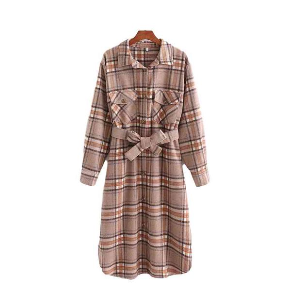 streetwear women woolen plaid overcoat fashion ladies pocket long outercoat causal female chic sashes waist-controlled coat 210427, Black
streetwear women woolen plaid overcoat fashion ladies pocket long outercoat causal female chic sashes waist-controlled coat 210427, Black
