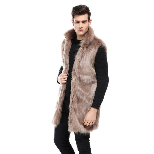 men's wool & blends selling fur vest autumn and winter coat lengthened thickened warm imitation wear, Black
men's wool & blends selling fur vest autumn and winter coat lengthened thickened warm imitation wear, Black