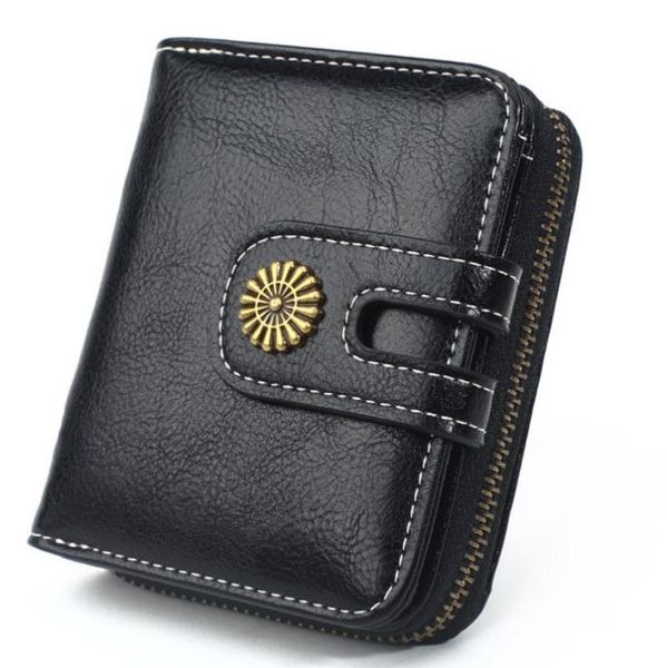 card holders trend wallet female women short quality coin purse button flower hardware, Brown;gray
card holders trend wallet female women short quality coin purse button flower hardware, Brown;gray