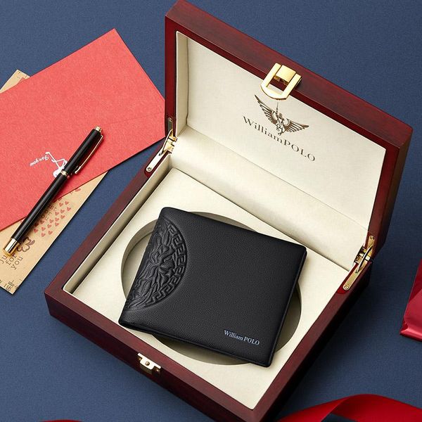 men's short leather wallet 2021 new long multi-card popular business wallet leather as gift williampolo, Red;black
men's short leather wallet 2021 new long multi-card popular business wallet leather as gift williampolo, Red;black