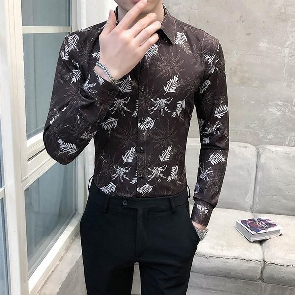 men's casual shirts 2021 arrival british style men hawaiian social leaves printied long sleeve slim fit, White;black
men's casual shirts 2021 arrival british style men hawaiian social leaves printied long sleeve slim fit, White;black