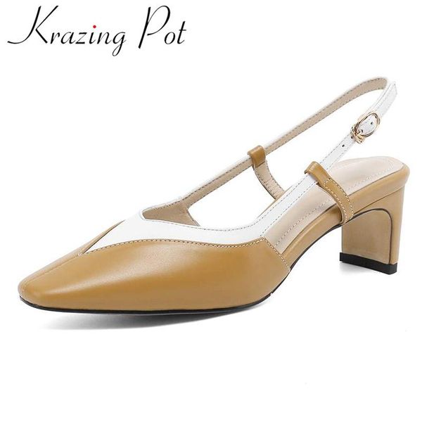 krazing pot genuine leather square toe shallow high heels mixed colors sweet buckle straps summer shoes mules women sandals l36 dress, Black
krazing pot genuine leather square toe shallow high heels mixed colors sweet buckle straps summer shoes mules women sandals l36 dress, Black