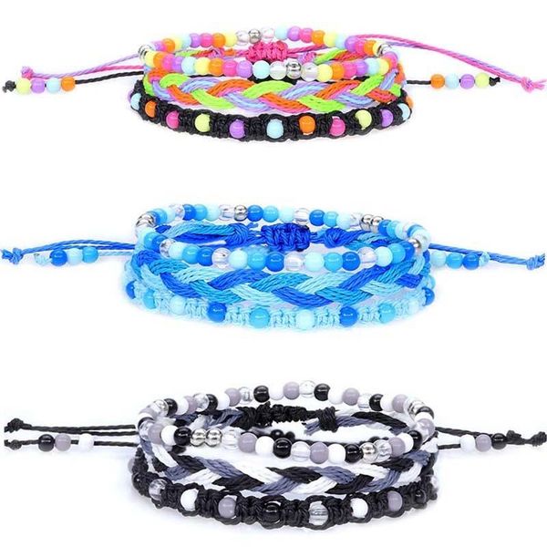 beaded, strands xuxi women colorful bead bracelet fashion waterproof wax thread braided three-piece s091, Black
beaded, strands xuxi women colorful bead bracelet fashion waterproof wax thread braided three-piece s091, Black