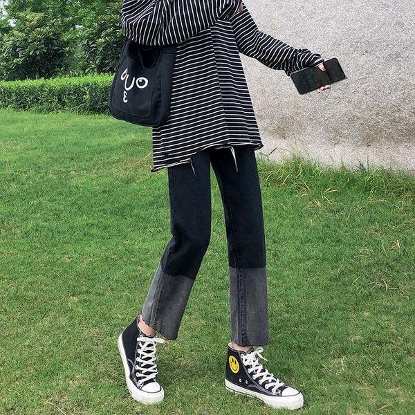 women's jeans female fashion cropped straight black loose high waist slimming cigarette pants casual denim wild trousers women clothing, Blue
women's jeans female fashion cropped straight black loose high waist slimming cigarette pants casual denim wild trousers women clothing, Blue