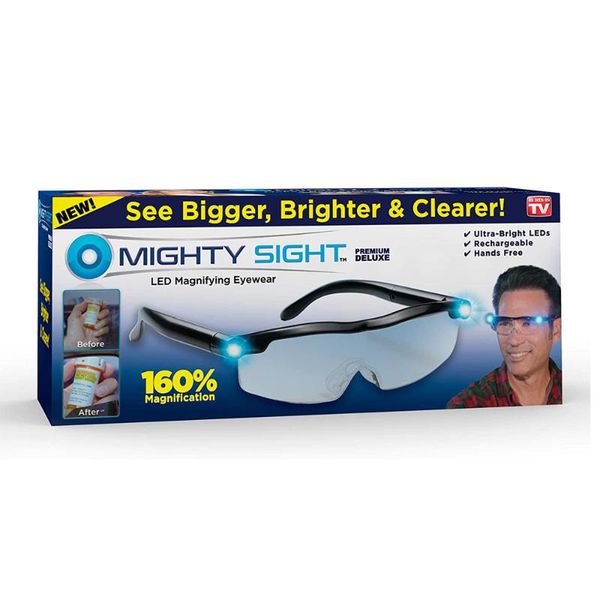 sunglasses mighty sight led light glasses presbyopia magnifier luminous night vision magnifying reading 160% magnification pc, White;black
sunglasses mighty sight led light glasses presbyopia magnifier luminous night vision magnifying reading 160% magnification pc, White;black