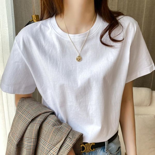 women's t-shirt 200g cotton round neck bottomed white short sleeve loose solid color men's and half summer
women's t-shirt 200g cotton round neck bottomed white short sleeve loose solid color men's and half summer