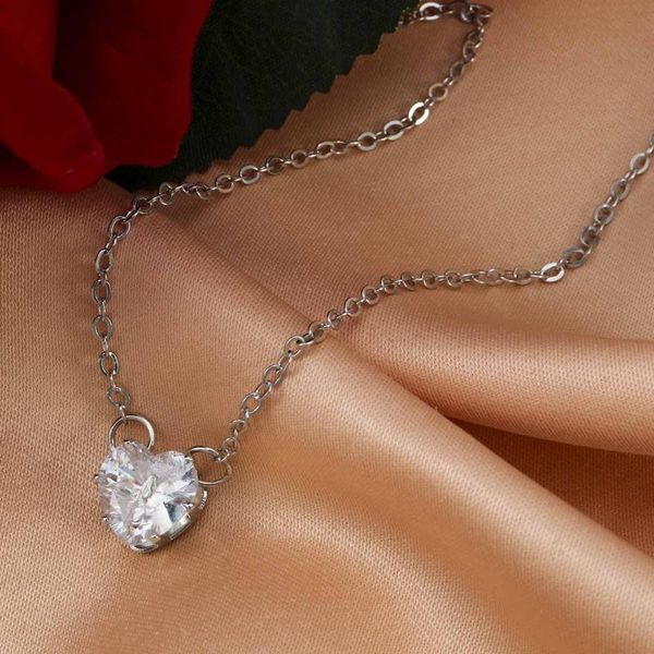 pendant necklaces fashion sparkling heart necklace for women elegant jewelry gifts party birthday anniversary, Silver
pendant necklaces fashion sparkling heart necklace for women elegant jewelry gifts party birthday anniversary, Silver
