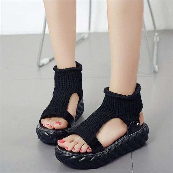 sandals women fashion mesh open toe flat 2021 summer knitted elastic sweet hollow slip-on female platform, Black
sandals women fashion mesh open toe flat 2021 summer knitted elastic sweet hollow slip-on female platform, Black
