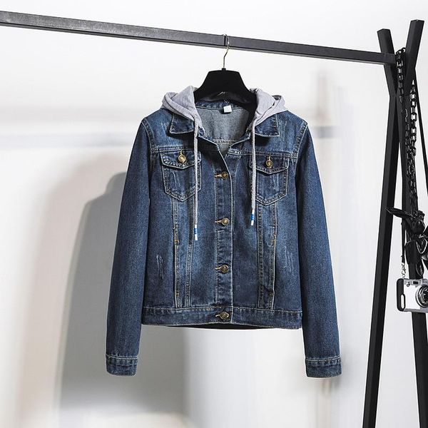 women's jackets women jeans 2021 female spring autumn long sleeve hooded denim jacket ladies casual loose basic coat, Black;brown
women's jackets women jeans 2021 female spring autumn long sleeve hooded denim jacket ladies casual loose basic coat, Black;brown