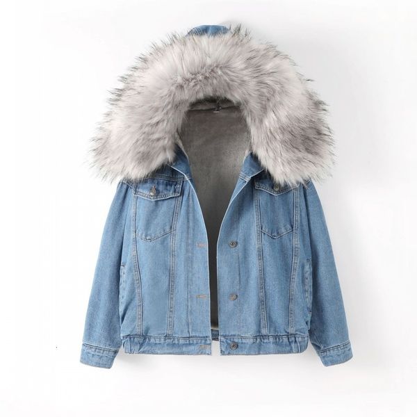 women's jackets of women in hoods with fake short fur denim soft korean jackets wram velo female linning loose winter coats k83j, Black;brown
women's jackets of women in hoods with fake short fur denim soft korean jackets wram velo female linning loose winter coats k83j, Black;brown