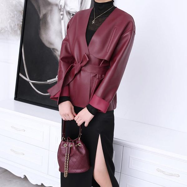 women's leather & faux genuine sheepskin jackets women spring autumn elegant coat female slim woman jacket cuero genuino zjt211, Black
women's leather & faux genuine sheepskin jackets women spring autumn elegant coat female slim woman jacket cuero genuino zjt211, Black