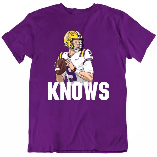 joe knows joe burrow tee, sports fan season football t-shirt gift new, White;black 
joe knows joe burrow tee, sports fan season football t-shirt gift new, White;black