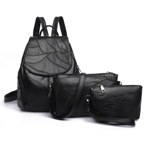outdoor bags bag three-piece suit women backpack casual shoulder pu leather black capacity
outdoor bags bag three-piece suit women backpack casual shoulder pu leather black capacity