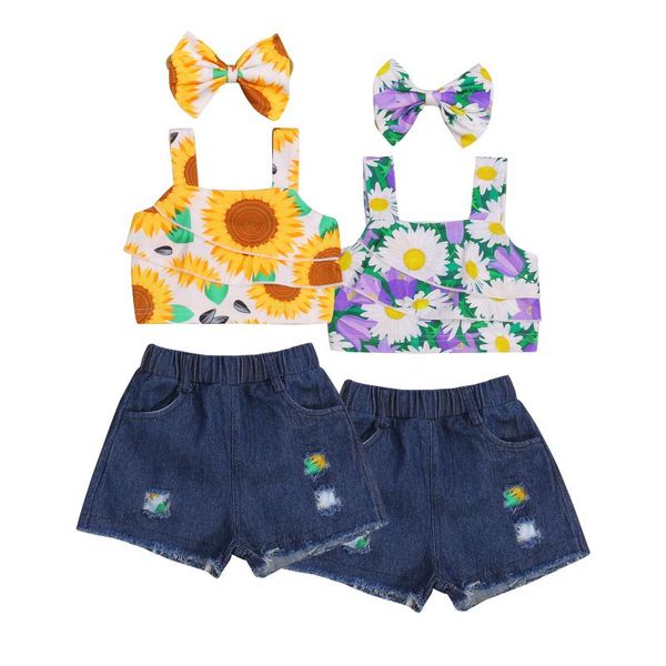 0-5y fashion clothing summer kid baby girl clothes outfit sunflowers print sleeveless t shirt denim shorts headband sets, White
0-5y fashion clothing summer kid baby girl clothes outfit sunflowers print sleeveless t shirt denim shorts headband sets, White