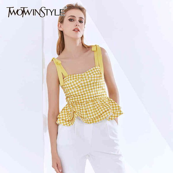 twotwinstyle causal vest for women square collar spaghetti strap print sleeveless hit color ruffles vests female fall 210517, White
twotwinstyle causal vest for women square collar spaghetti strap print sleeveless hit color ruffles vests female fall 210517, White