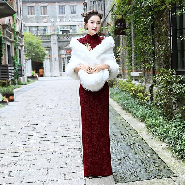 chinese style women autumn winter cheongsam skirt retro stand collar qipao slim sweet embroidery flower evening dresses ethnic clothing, Red
chinese style women autumn winter cheongsam skirt retro stand collar qipao slim sweet embroidery flower evening dresses ethnic clothing, Red