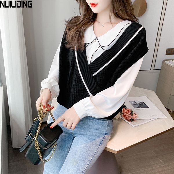 women one button sweater tank vests spring autumn sleeveless cross v-neck loose knitted vest mujer fashion drop 210514, Black;white
women one button sweater tank vests spring autumn sleeveless cross v-neck loose knitted vest mujer fashion drop 210514, Black;white