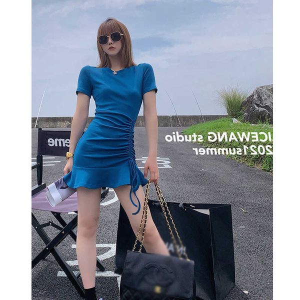 korean fashion temperament leisure high waist short sleeve dress 2021 summer tuck a-line skirt with ruffle skirt, Black
korean fashion temperament leisure high waist short sleeve dress 2021 summer tuck a-line skirt with ruffle skirt, Black