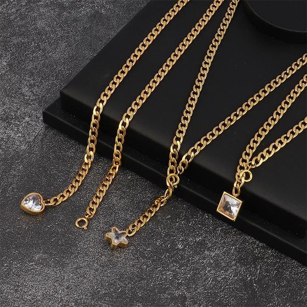 chains stainless steel necklace for women zircon star pendant love heart necklaces charm jewelry geometry, Silver
chains stainless steel necklace for women zircon star pendant love heart necklaces charm jewelry geometry, Silver