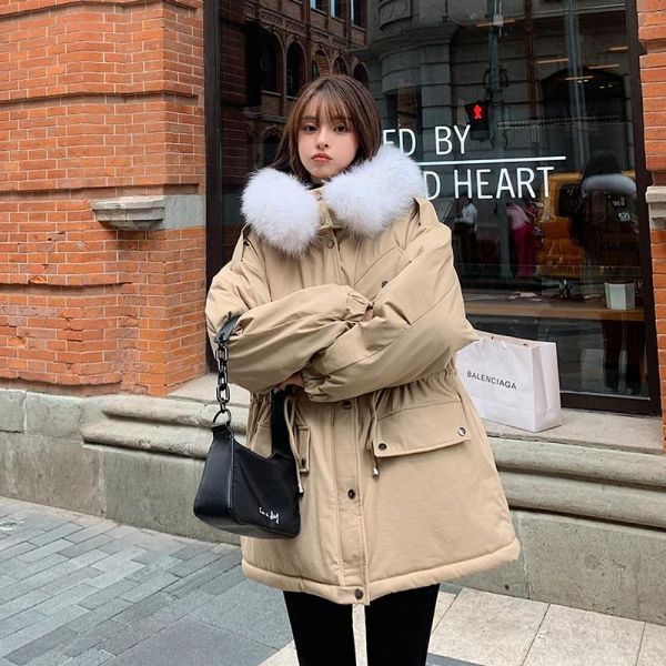 women's jackets down cotton jacket korean style pie overcomes short plush thickened loose fur neckline, Black;brown
women's jackets down cotton jacket korean style pie overcomes short plush thickened loose fur neckline, Black;brown