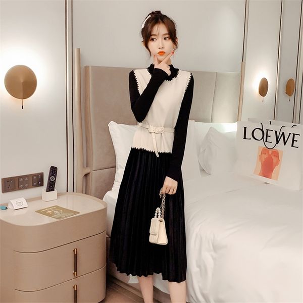autumn winter women's sets french retro long-sleeved dresses waist short vest casual female two-piece ll857 210506, White
autumn winter women's sets french retro long-sleeved dresses waist short vest casual female two-piece ll857 210506, White
