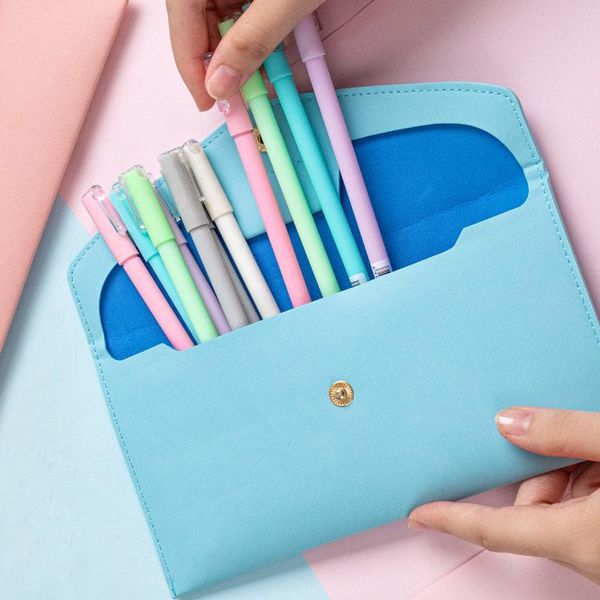 pencil cases portable snaps soft pu leather case macaron color make up cosmetic pen storage bag office school stationery organizer
pencil cases portable snaps soft pu leather case macaron color make up cosmetic pen storage bag office school stationery organizer