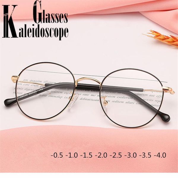 fashion sunglasses frames round finished myopia glasses women men metal prescription eyewear student nearsighted diopter -0.5 -1.0 -1.5 -2.0, Black 
fashion sunglasses frames round finished myopia glasses women men metal prescription eyewear student nearsighted diopter -0.5 -1.0 -1.5 -2.0, Black