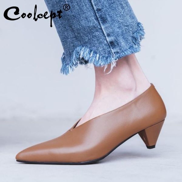 coolcept office ladies pumps real cow leather quality brand fashion spring high heel shoes women party footwear size 34-39 dress, Black
coolcept office ladies pumps real cow leather quality brand fashion spring high heel shoes women party footwear size 34-39 dress, Black