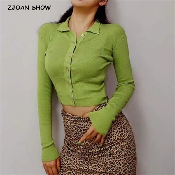 women knitted lapel open buttons cropped cardigan sweater vintage exposed navel short knitwear long sleeve jumper 210429, White;black
women knitted lapel open buttons cropped cardigan sweater vintage exposed navel short knitwear long sleeve jumper 210429, White;black