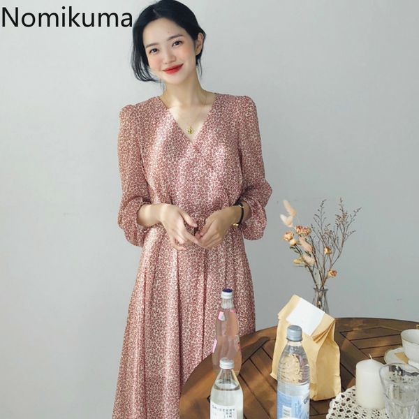 nomikuma slim waist lace up chiffon dress women floral print v neck long sleeve vintage a line dresses korean vestidos 3a489 210514, Black;gray
nomikuma slim waist lace up chiffon dress women floral print v neck long sleeve vintage a line dresses korean vestidos 3a489 210514, Black;gray