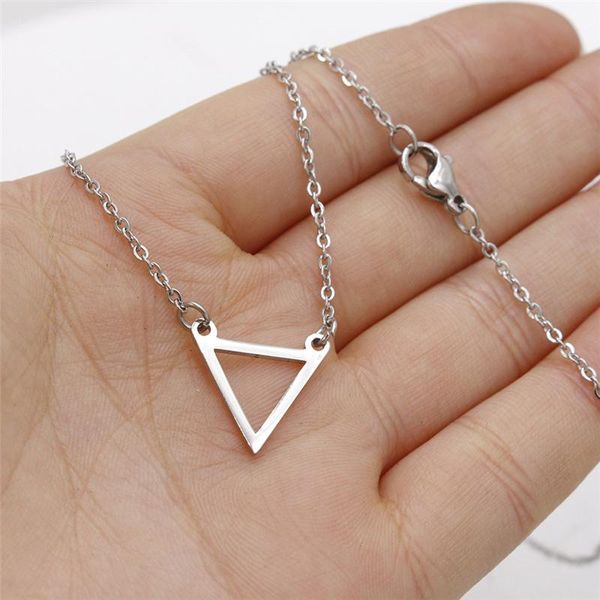 pendant necklaces stainless steel silver color triangle necklace female korean small fresh geometric jewelry
pendant necklaces stainless steel silver color triangle necklace female korean small fresh geometric jewelry