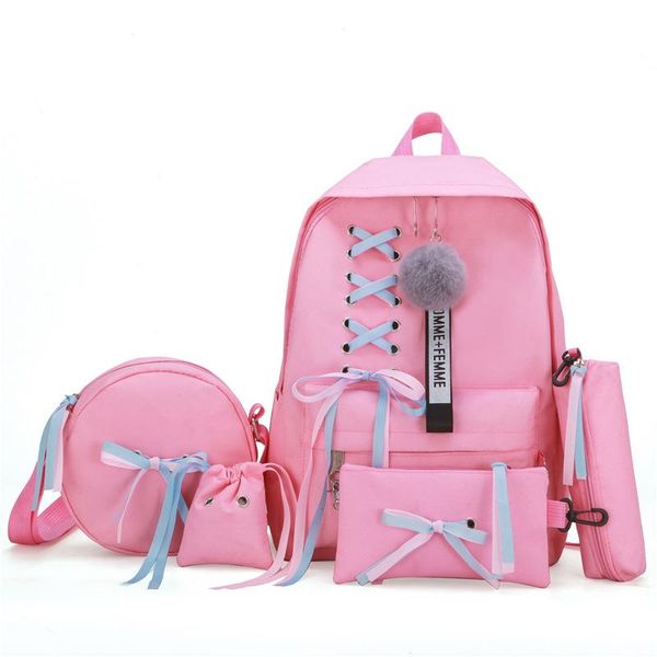 backpack 5pcs/lot kids school bags 2021 bow five-piece high student bag korean large capacity primary
backpack 5pcs/lot kids school bags 2021 bow five-piece high student bag korean large capacity primary