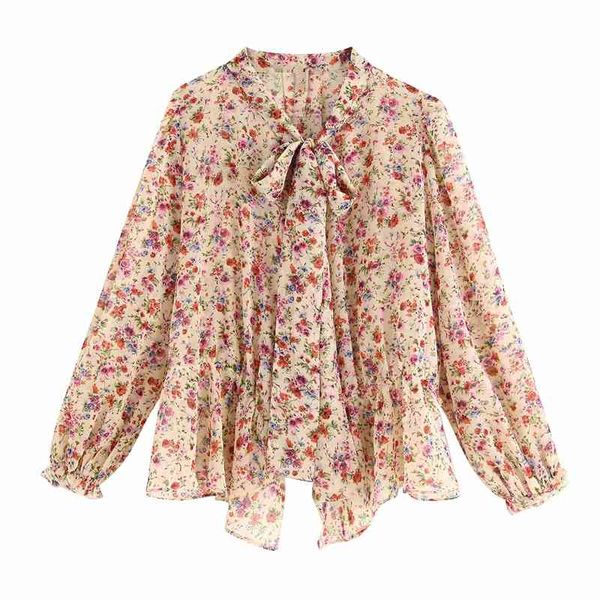 women's knits & tees elegant women bow collar shirts fashion ladies floral print streetwear female chic loose blouse vintage, White 
women's knits & tees elegant women bow collar shirts fashion ladies floral print streetwear female chic loose blouse vintage, White
