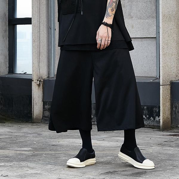 men's pants classic simple dark couple with a super loose wide-leg flared nine point casual, Black
men's pants classic simple dark couple with a super loose wide-leg flared nine point casual, Black