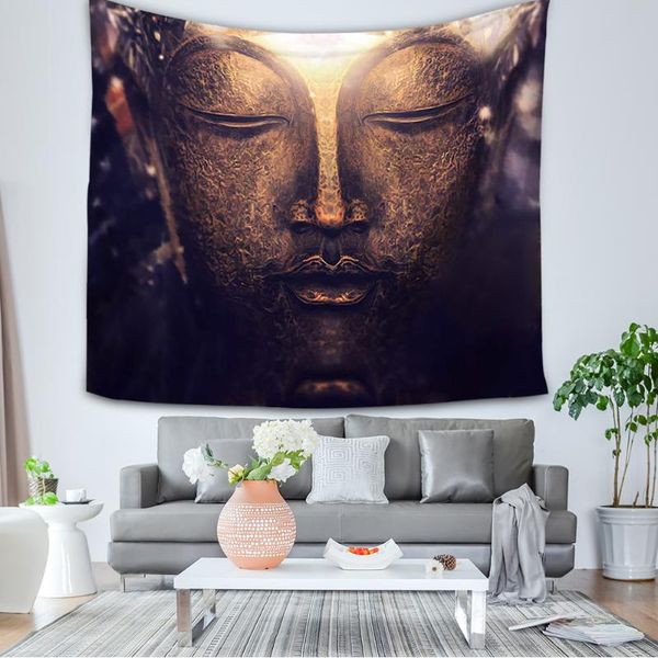 tapestries 60*50 inches eye-catching buddha printed tapestry soft polyester wall hanging art home living room bedroom decor